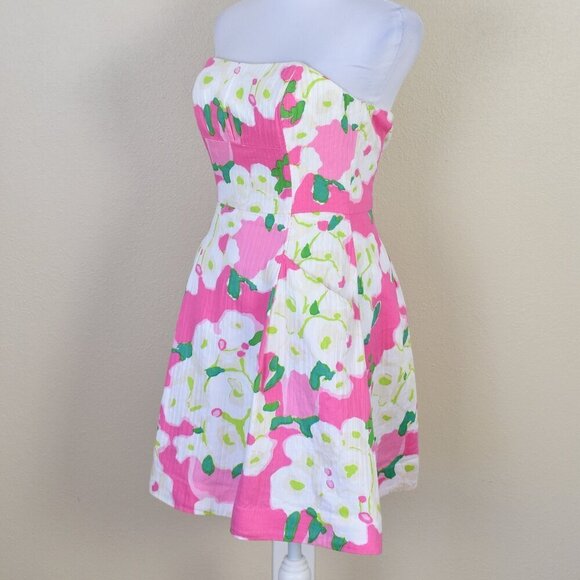 Lilly Pulitzer Pink it Can Be Arranged Blossom Strapless Dress - 2 - Picture 3 of 8
